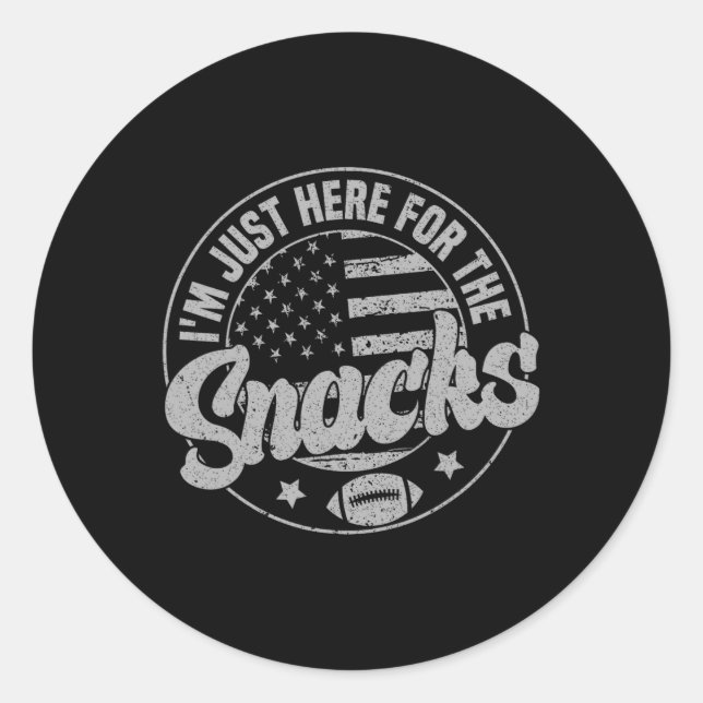 Sticker Rond Je suis juste là pour les snacks de football améri (Devant)