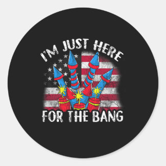 Sticker Rond Je suis juste là pour l'Humour de feux d'artifice