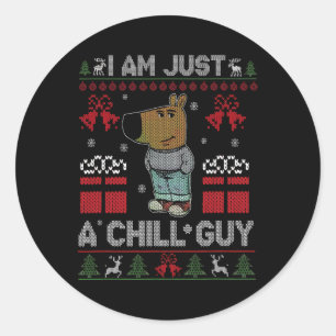 Sticker Rond Je suis juste un mec cool qui aime le mème de Noël