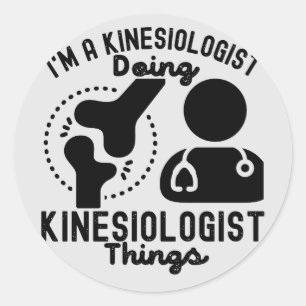 Sticker Rond Je suis Kinesiologiste et je fais des trucs de kin
