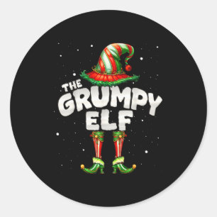 Sticker Rond Je suis la famille d'elfes Mpy appariée pour Noël 