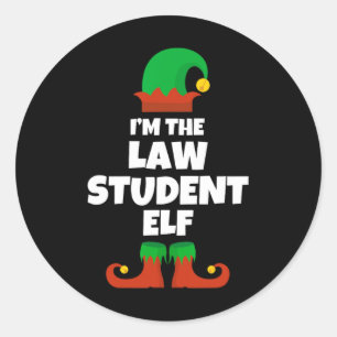 Sticker Rond Je suis la famille des elfes d'étudiant en droit P