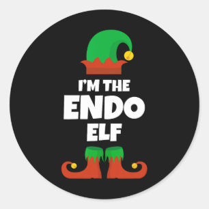 Sticker Rond Je suis La famille des elfes Endo Pajama Noël fin 