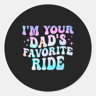 Sticker Rond Je suis la Fête des pères de course préférée de to