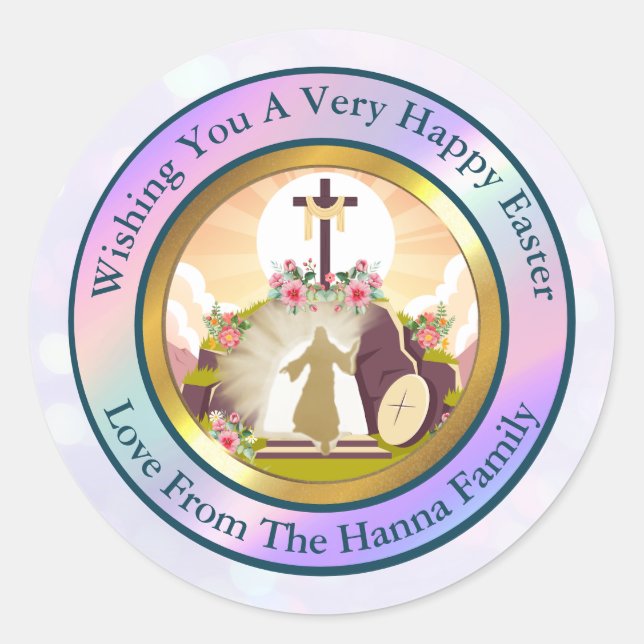 Sticker Rond Je suis la résurrection et la vie (Devant)