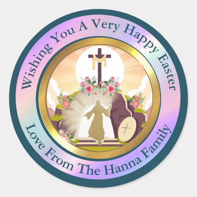 Sticker Rond Je suis la résurrection et la vie (Devant)