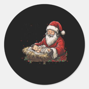 Sticker Rond Je suis la saison Père Noël Je suis la raison Jésu