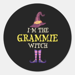 Sticker Rond Je suis La Sorcière Grammie Costume Halloween Drôl