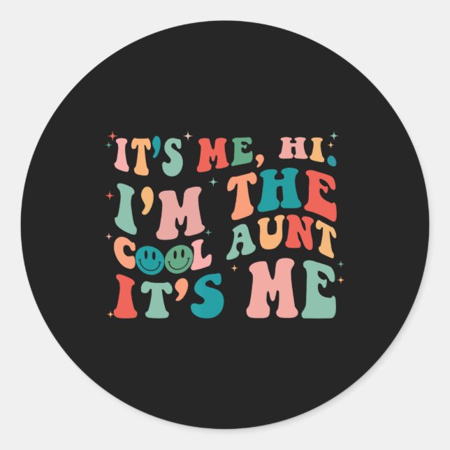 Sticker Rond Je suis la tante cool 1 (Devant)