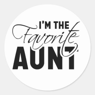 Sticker Rond Je suis la tante préférée Meilleures Tantes Aim