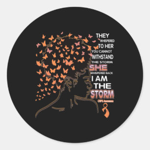 Sticker Rond Je Suis La Tempête Black Woman Crps Sensibilisatio
