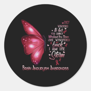 Sticker Rond Je suis la tempête Cerveau Aneurysme de la conscie