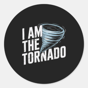 Sticker Rond Je suis la tornade drôle météorologue hommes météo