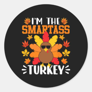 Sticker Rond Je suis la Turquie intelligente drôle automne auto