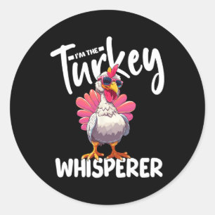 Sticker Rond Je suis l'amoureux de la chasse à la Turquie Whisp
