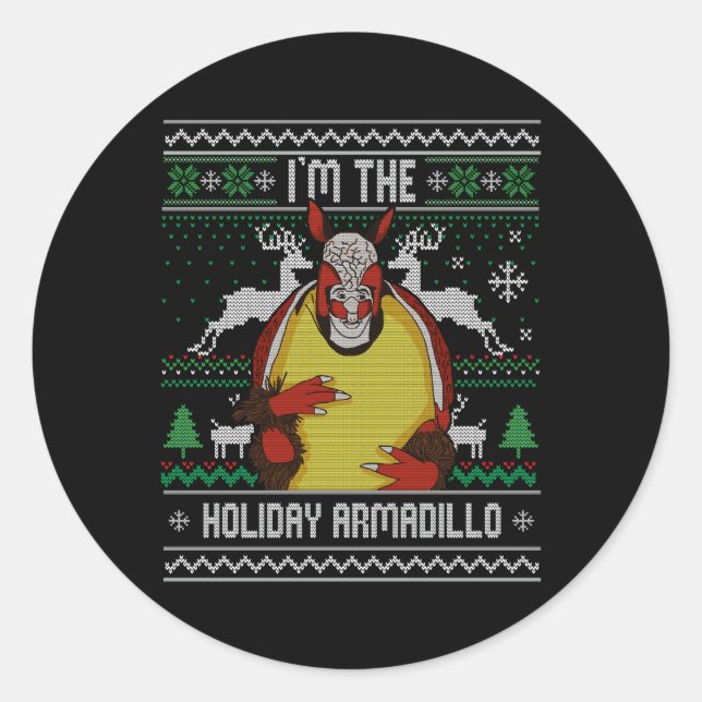 Sticker Rond Je Suis L'Armadillo Ugly (Devant)