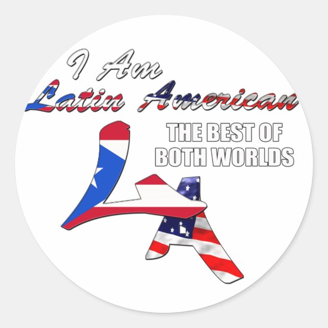 Sticker Rond Je suis latino-américain (Devant)