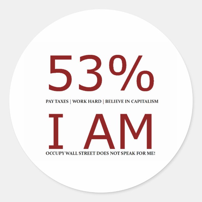 Sticker Rond Je suis le 53% (Devant)