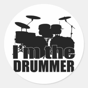 Sticker Rond Je suis le batteur