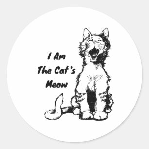 Sticker Rond Je suis le chat Meow Funny Cat