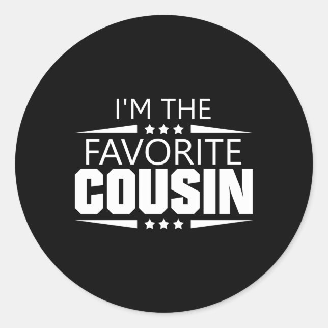 Sticker Rond Je Suis Le Cousin Préféré (Devant)
