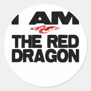 Sticker Rond Je suis le dragon rouge