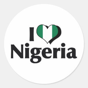 Sticker Rond Je suis le drapeau du Nigeria