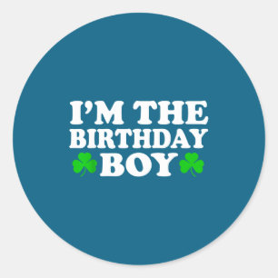 Sticker Rond Je suis le garçon d'anniversaire irlandais St Patr
