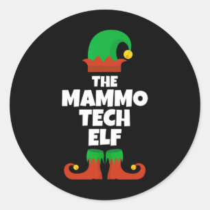 Sticker Rond Je suis le jambon de Noël de la famille des elfes