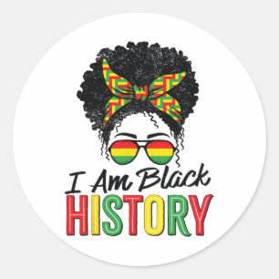Sticker Rond Je suis le Mois de l'histoire des Noirs Femmes Afr