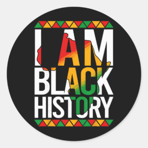 Sticker Rond Je suis le Mois de l'histoire des Noirs Fierté afr