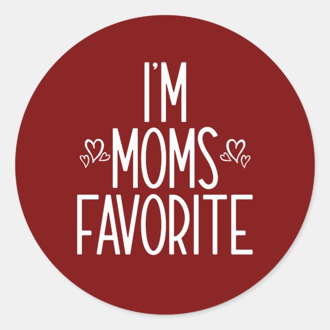 Sticker Rond Je suis le préféré de maman (Devant)