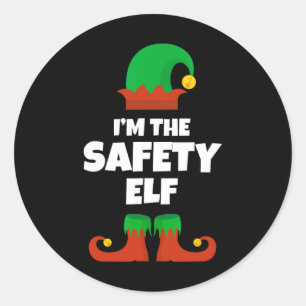 Sticker Rond Je suis le pyjama de famille des elfes de sécurité