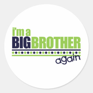 Sticker Rond Je suis le T-shirt bleu/vert Big Brother Again