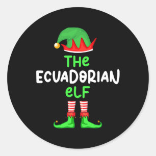 Sticker Rond Je suis l'Elfe équatorienne Equateur Noël amusant