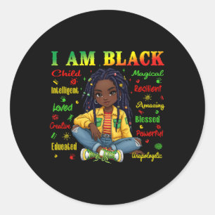 Sticker Rond Je suis l'enfant noir Mois de l'histoire afro-amér