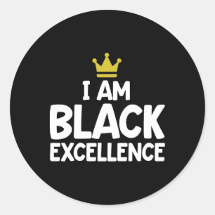 Sticker Rond Je suis l'excellence noire Mois de l'histoire afro