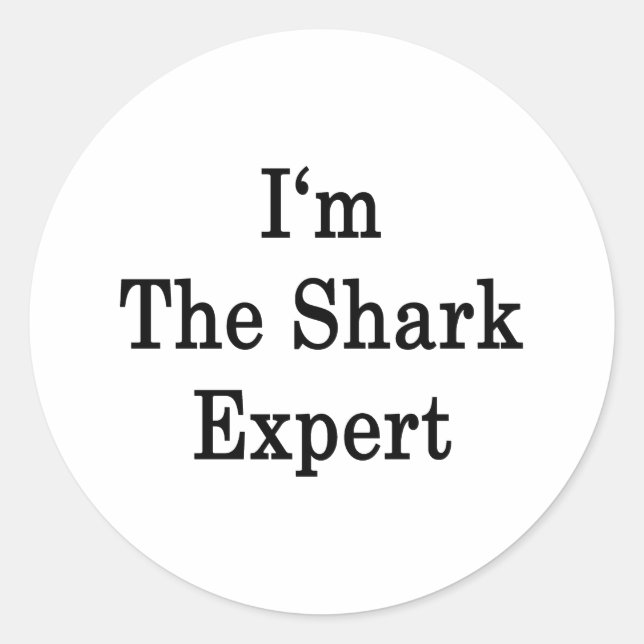 Sticker Rond Je suis l'expert du requin (Devant)