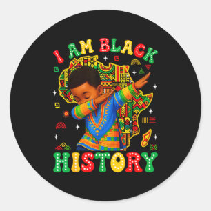 Sticker Rond Je suis l'histoire noire Mois de l'histoire des No