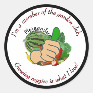 Sticker Rond Je suis membre du club de jardinage J'adore les lé