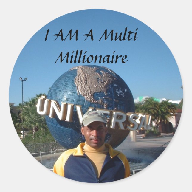 Sticker Rond JE SUIS Millionnaire (Devant)
