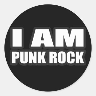 Sticker Rond JE SUIS musique de punk de filles de types de PUNK