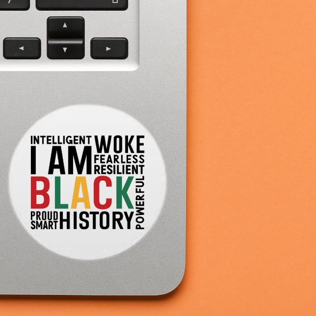 Sticker Rond Je suis Noir (Créateur téléchargé)