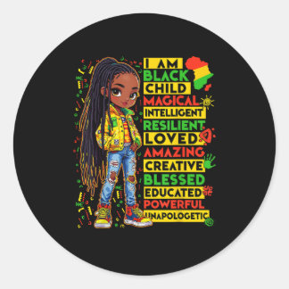 Sticker Rond Je Suis Noir Enfant Mois Histoire Africain América