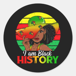 Sticker Rond Je Suis Noir Histoire Amérique Africaine