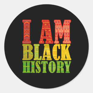 Sticker Rond Je Suis Noir Histoire Forte Junte Africaine-Améric