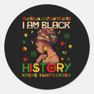 Sticker Rond Je Suis Noir Histoire Mois Africain Américain Pour