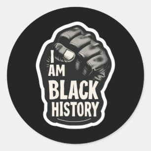 Sticker Rond Je Suis Noir Histoire Mois African Pride Black Poi