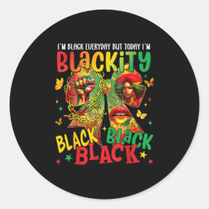 Sticker Rond Je Suis Noir Tous Les Mois Junetten Blackity Coque
