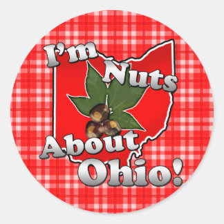 Sticker Rond Je suis Noix à propos de l'Ohio, Drôle coquin rous